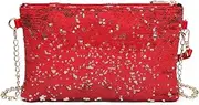 [Miss Lulu] Mini Crossbody Bag For Women Clutch Chain Shoulder Bag Evening Party Shining Sequins
