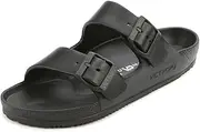 [VICT POPU] Womens Sandals Adjustable Double Buckle Strap Waterproof EVA Flat Slides