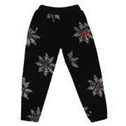 KAPPA MEN'S XL Authentic Snowflake Fleece Jogger Sport Pants Black 34182RW NWT