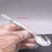 Solid 999 Fine Silver Spoon Dragon Phoenix Pattern Handle Dinner Spoon 6.22inch