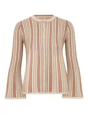 [ZIMMERMANN] Crush Metallic Stripe Cardigan