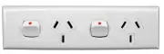 P2N Powerclip Skirting Double Power Point 10 Amp 240 Volt