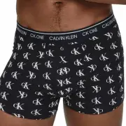 Calvin Klein CK One Cotton Stretch LOW RISE Trunk Staggered AOP LOGO Black XL