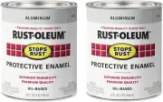 Rust-Oleum Stops Rust Brush On Paint, Metallic Aluminum, 946 ml (Pack of 2)