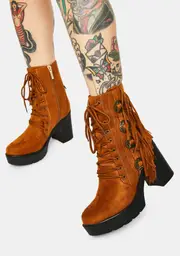 Mocha Got Me Going Fringe Boots