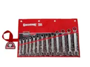 Sidchrome 13-PIECE AF PRO SERIES GEARED SPANNERS SET SCMT22211 Ring & Open End