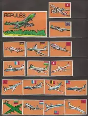 MATCHBOX LABEL HUNGARY-World airlines with flags, orange, set of 16 +1-**