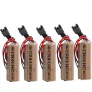 5PC CR8.LHC 17450 3V PLC FDK CR8 LHC Battery with Black Plug Backup Power Source
