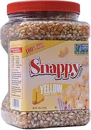 Snappy Popcorn Snappy Yellow Popcorn Kernels, 4lb Resealable Jar, 4 Pound (Pack of 6)