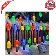 Upgraded Solar Christmas Lights, 20 LED C9 Christmas Lights, Christmas Pathwa...