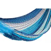 Mexican Hammock Traditional Cotton Navy Blue, Baby Blue & White