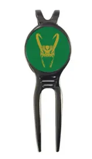 Loki Thor Asgard Marvel Golf Ball Marker + Black Gunmetal Divot Tool