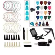 Guitar Accessories Kit Guitar Changing Tools String Pick Pins Winder Set 65Pcs