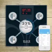 WAVE MEDICAL Advanced Bluetooth Smart Body Fat Bathroom Scale w/ Smartphone App