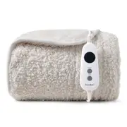 Dreamaker Teddy Fleece Electric Heated Throw Blanket [130x160cm] (Cream)