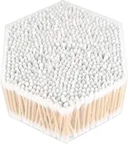 800 Pointed & Round Count Cotton Buds,Cotton Swabs, Natural Cotton Swabs for Ears Swabs Sticks, Cotton Tips with Wooden Sticks for Makeup Cleaning Arts Crafts, with Storage Container