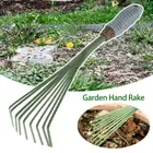 9 Teeth Garden Rake 15.5" Grass Rake Hand Rake Leaf Broom Home Cleaning Rake♆