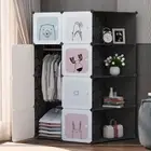 Portable Cubes Wardrobe Clothes Closet Storage Shelf Rack Cabinet Organiser Blk