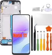 Replacement for Xiaomi Redmi Note 11 LCD Screen with Frame for Redmi note11 2201117TG | 2201117TI | 2201117TY | 2201117TL LCD Touch Screen Display Panel Digitizer Assembly with Repair kit