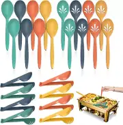 Reusable Plastic Serving Utensils Set of 24, 10" Wheat Straw Large Serving Set S
