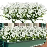 20 Bundles Outdoor Artificial Fake Flowers No Fade UV Resistant Faux Plastic ...
