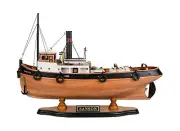 SAILINGSTORY Wooden Tug Boat Model Tugboat Decor Sailboat Decor Ship Model 17"