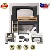 Portable Blackout Bed Tent with Three Doors for Bunk Twin Privacy Oasis