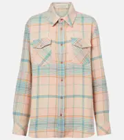 [God's True Cashmere] God's True Cashmere Lover plaid cashmere shirt AU 6 orange