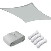 Sun Shade Sail 12x8Ft UV Block Rectangle Canopy Outdoor Patio Pool Cload Gray