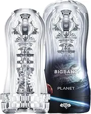 Male Masturbator Transparent Clear Stroker Trainer Realistic Textured Blowjob Mens Sex Toys Penis TPE Masturbation Sleeve for Men Masturbators Adult Sex Toy (Planet)