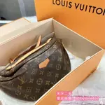 二手 LV 路易威登 MONOGRAM塗層帆布 牛皮 LV腰包 M43644 斜挎包 肩背包 斜背包正