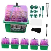Self Watering Seed Starter kit with Grow Light, 6 Pack /72 Cells Seed Green