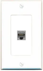 CAT5E-GRAY Decorative 1 Port Wall Plate [White]