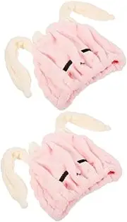 HAKIDZEL 2PCS Hair Drying Cap Super Absorbent Microfiber Towel Quick Dry Hair Turban for Soft Comfortable Shower Cap for Daily Use and Travel
