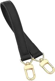 [TOURDREAM] Genuine Leather Plain Strap Replacement for Neonoe Hnalde Strap Bucket Bag Handbag Top Handle Black Brown Leather Strap, Black, 14.5inch - 37cm