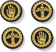 Heyone Switch Thumb Grips, Switch OLED Button Caps, Switch Thumb Grip Caps - 4 Packs (Black)