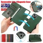 Flip Leather Case Detachable Wallet Cover For iPhone 16 15 14 13 12 11 Pro Max 8