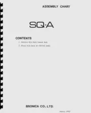 Bronica SQ-A Camera Body & Film Back SQ Assembly Charts, Parts List for Repair