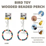 22CM Bird Toy Wooded Beaded Perch Bird Climbing Hanging Toy Pet Parrot Chew Toys
