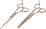 OATIPHO 2pcs Professional Hairdressing Scissors Set Haircut and Thinning Shears with Comfortable Grip for Trimming Salon