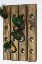 Wood Riddling Rack Handmade Wall Hanging Wine Rack