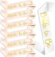 TEAONE Bride to Be Sash, 7 PCS Bridesmaid Sashes for Hen Party, Wedding Decoration (9.5 x 78.74cm/3.75 x 31in)
