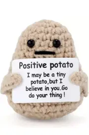 Mini Funny Knitted Wool Potato Toy with Positive Card - Creative Cute Crochet Do