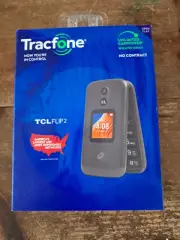 New TracFone TCL Flip 2 8GB Black Prepaid Flip Phone T408DL FREE SHIPPING