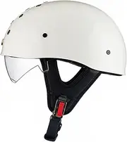 Motorcycle Open Face Helmet Men Women Retro Half Open Motorcycle Helmet with Internal Sun Visor Motorbike Helmet Motocross Racing Safety Protection Caps DOT/ECE Approved (Color : I, Size : XL=61-62c
