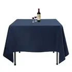 Square Tablecloth, 70 x 70 Inch, Navy Blue Table Cloth for Square or Round Ta...