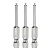 3pcs Ball End Hex Screwdriver Bit Set 2mm Magnetic 1/4" Hex Shank 2" Long