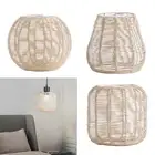 Woven Pendant Lamp Shade Rattan Weave Retro Chandelier Light Cover Ceiling