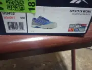 Sz 9 Reebok Work Women's Speed TR Composite Toe ESD Athletic Work Shoe Grey/Blue