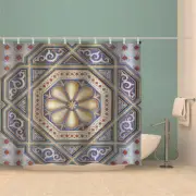 Blue Lace Cave Neat 3D Shower Curtain Waterproof Fabric Bathroom Decoration